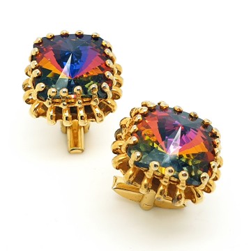 Commodore - eyecatching cuff links with rivoli stone - Bliinkt