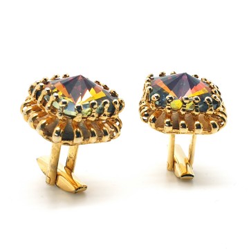 Commodore - eyecatching cuff links with rivoli stone - Bliinkt