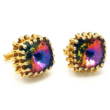 Commodore - eyecatching cuff links with rivoli stone - Bliinkt