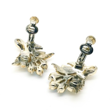 Coro - goldtone rhinestone clip earrings - Bliinkt