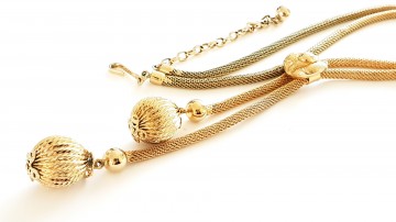 Coro goudkleurige lariatketting met haaksluiting