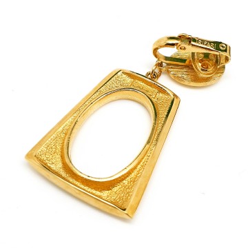 Crown Trifari goldtone dangle earrings