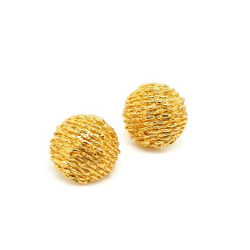 Crown trifari goldtone sponge earrings