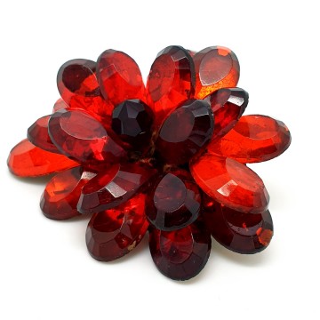 Czechoslovakia garnet red Bohemian glass brooch