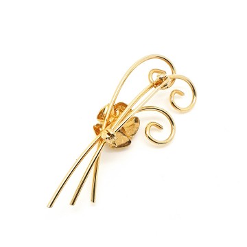 Delicate goldtone rose brooch - Bliinkt