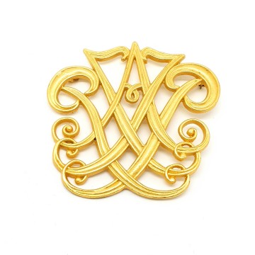 Elegant mat goldtone brooch - Bliinkt