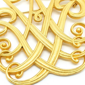 Elegant mat goldtone brooch - Bliinkt