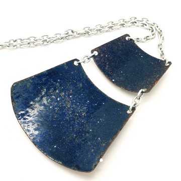 Enamel melted glass necklace 70s - Bliinkt