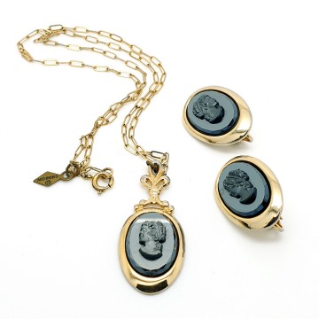 'Evening Profile' necklace and earring set by Sarah Coventry, 1964