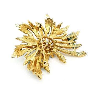 Florenza broche blauw wit emaille strass brooch enamel achter