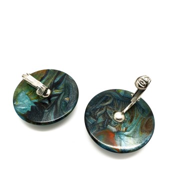 Gemêleerde metallic plastic clips in de tinten blauw, groen en bruin