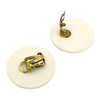 Germany brown snake print clip earrings with gold glitter   bliinkt