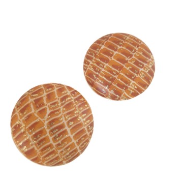 Germany - brown snake print earrings with gold glitter - Bliinkt