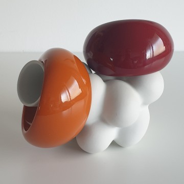 Massive heavy 70s bangles, cognac and bordeaux - Bliinkt