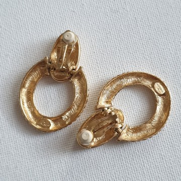 Givenchy goldtone doorknocker logo earrings with logo - Bliinkt