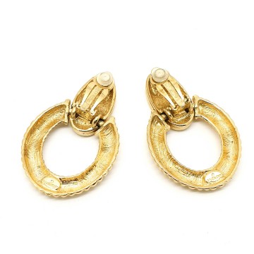 Givenchy goldtone doorknocker logo earrings with logo - Bliinkt