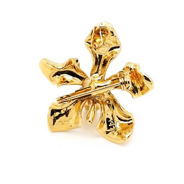 Goldplated orchid necklace pendant and brooch