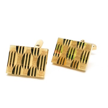 Goldtone rectangular 70s cufflinks - Bliinkt