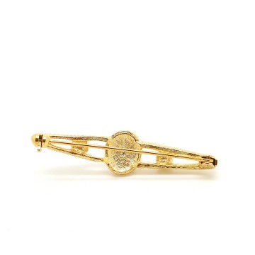 Goldtone cameo bar brooch - Bliinkt
