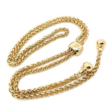 Goldtone lariat necklace with slider - Bliinkt