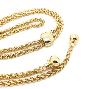 Goldtone lariat necklace with slider - Bliinkt