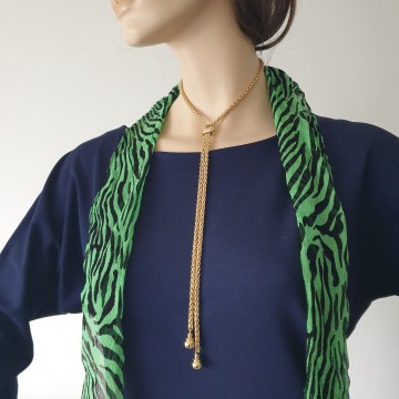 Goldtone lariat necklace with slider - Bliinkt