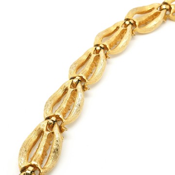 Goldtone link bracelet with faux pearls - Bliinkt