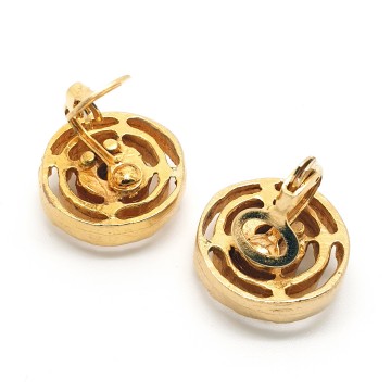 Goldtone open work circles earrings - Bliinkt