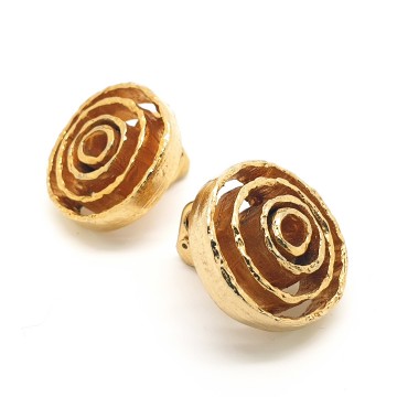 Goldtone open work circles earrings - Bliinkt