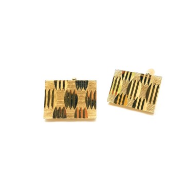 Goldtone rectangular 70s cufflinks - Bliinkt