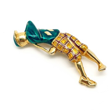 Golfer brooch green jacket and hat