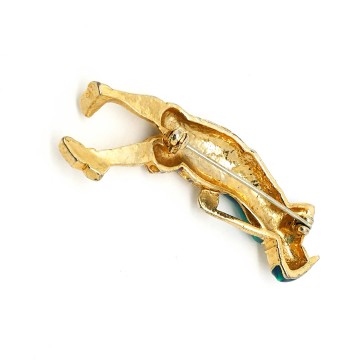 Golfer brooch green jacket and hat