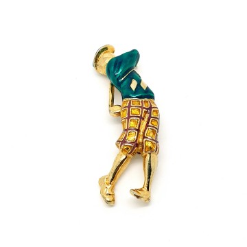 Golfer brooch green jacket and hat