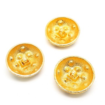 Goldtone dome shaped buttons with coloured rhinestones