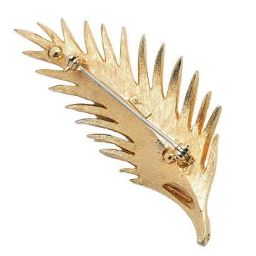 Brushed goldtone wheat brooch 'Pim' - Bliinkt
