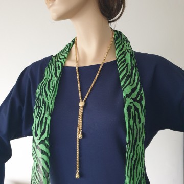 Goldtone lariat necklace with slider - Bliinkt