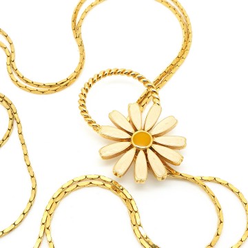 Goldtone daisy lariat/slider necklace - Bliinkt