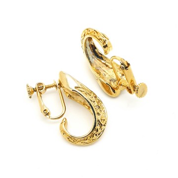 Goldtone hoop earrings with rhinestone heart shaped top NOS - Bliinkt