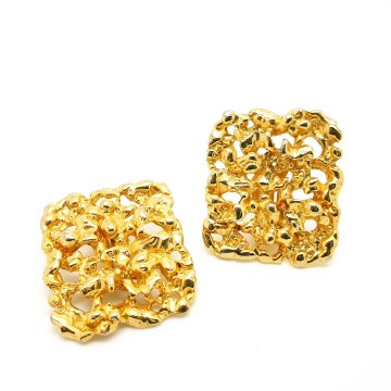 Goudkleurige opengewerkte 80's clipoorbellen