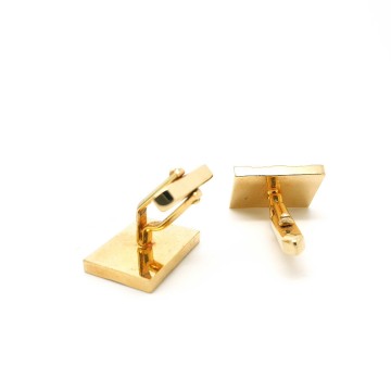 Goldtone rectangular 70s cufflinks - Bliinkt
