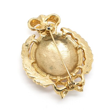 Goldtone red enamelled anchor brooch - Bliinkt