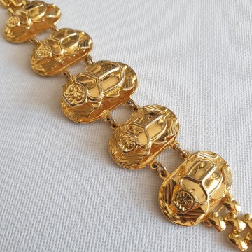 Goldtone scarab bracelet