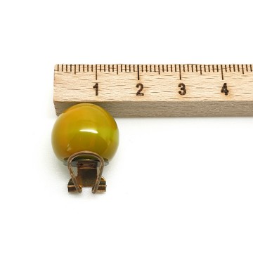 Green yellow plastic ball earrings - Bliinkt