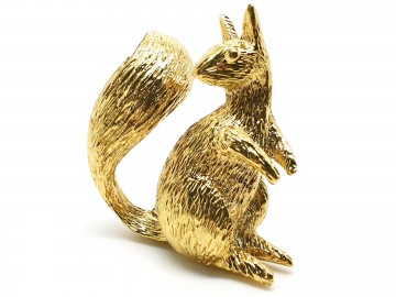 Grosse broche Goudkleurige eekhoorn topkwaliteit 80's 90's