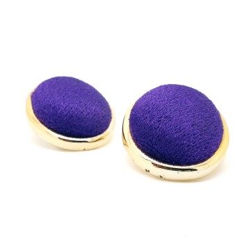 Large purple velvet oval 80s earrings - Bliinkt