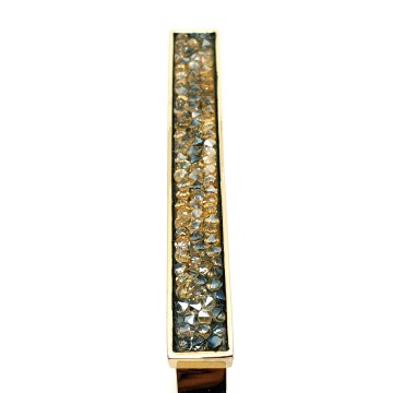 Henri Bendel New York goldtone bangle with black enamel and reversed rhinestones