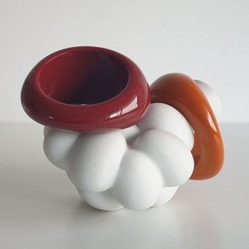 Massive heavy 70s bangles, cognac and bordeaux - Bliinkt