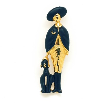 Ibero - 'lady with dog' brooch - Bliinkt