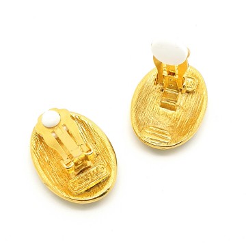 Ivana - panter earrings with citrine rhinestones and black enamel - Bliinkt