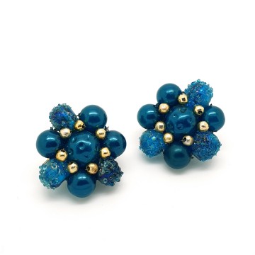 Japan - ocean blue beaded earrings - Bliinkt